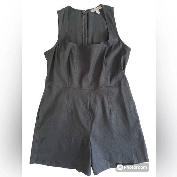 Chelsea 28 Linen Blend Square Neckline Romper Size L - Picture 1 of 9